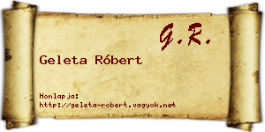 Geleta Róbert névjegykártya