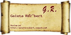 Geleta Róbert névjegykártya